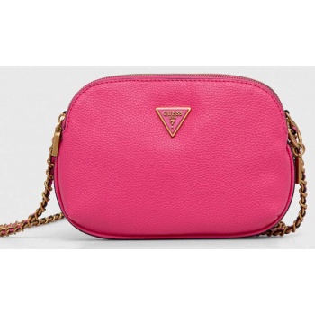 τσάντα guess χρώμα ροζ κύριο υλικό 100% poliuretanφόδρα
