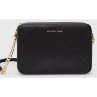 δερμάτινη τσάντα michael michael kors χρώμα: μαύρο 100% φυσικό δέρμα