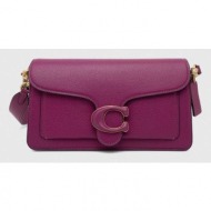 δερμάτινη τσάντα coach tabby shoulder bag 26 χρώμα: μοβ 100% φυσικό δέρμα