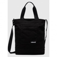 τσάντα levi`s χρώμα: μαύρο 100% βαμβάκι