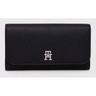 πορτοφόλι tommy hilfiger χρώμα: μαύρο 100% poliuretan