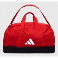 αθλητική τσάντα adidas performance tiro league medium χρώμα: κόκκινο 100% ανακυκλωμένος πολυεστέρας