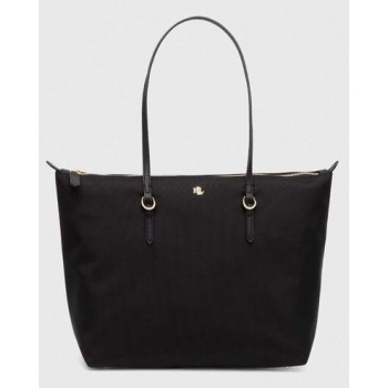 τσάντα lauren ralph lauren χρώμα μαύρο υλικό 1 100%