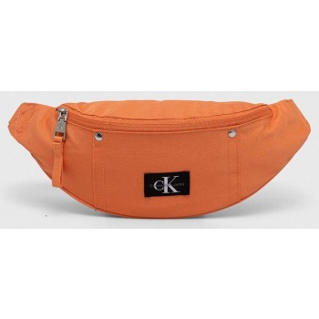 τσάντα φάκελος calvin klein jeans χρώμα πορτοκαλί 100%