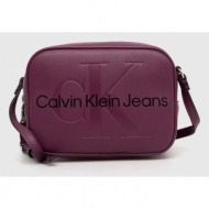 τσάντα calvin klein jeans χρώμα: μοβ 100% poliuretan