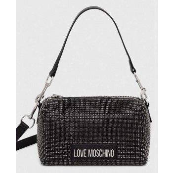 τσάντα love moschino χρώμα μαύρο 60% ύαλος, 40% pu 