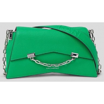 δερμάτινη τσάντα karl lagerfeld χρώμα πράσινο 98% φυσικό