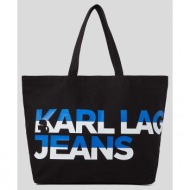 τσάντα karl lagerfeld jeans χρώμα: μαύρο 60% ανακυκλωμένο βαμβάκι, 40% βαμβάκι