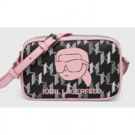 τσάντα karl lagerfeld χρώμα: ροζ 100% poliuretan