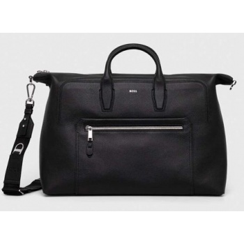 δερμάτινη τσάντα boss χρώμα μαύρο κύριο υλικό 100% δέρμα