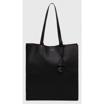 δερμάτινη τσάντα coccinelle χρώμα μαύρο κύριο υλικό