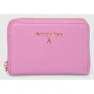 δερμάτινο πορτοφόλι patrizia pepe γυναικεία, χρώμα: ροζ