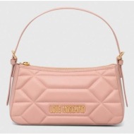 τσάντα love moschino χρώμα: ροζ 70% δέρμα, 30% pu - πολυουρεθάνη