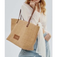 τσάντα le sh ka headwear beige summer bag χρώμα: μπεζ κύριο υλικό: 75% βισκόζη, 25% βαμβάκι
άλλα υλι