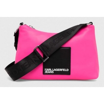 τσάντα karl lagerfeld jeans χρώμα ροζ κύριο υλικό 52%