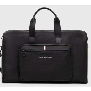 τσάντα tommy hilfiger χρώμα μαύρο 100% poliuretan