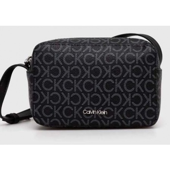 τσάντα calvin klein χρώμα μαύρο 51% πολυεστέρας, 49%