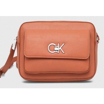 τσάντα calvin klein χρώμα πορτοκαλί 51% πολυεστέρας, 49%