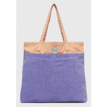 βαμβακερή τσάντα billabong χρώμα μοβ 100% βαμβάκι
