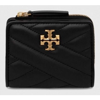 δερμάτινο πορτοφόλι tory burch γυναικεία, χρώμα μαύρο