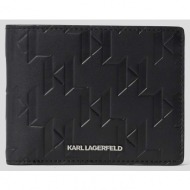 δερμάτινο πορτοφόλι karl lagerfeld ανδρικά, χρώμα: μαύρο 100% δέρμα βοοειδών
