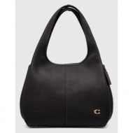δερμάτινη τσάντα coach χρώμα: μαύρο 100% φυσικό δέρμα