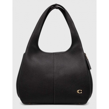 δερμάτινη τσάντα coach χρώμα μαύρο 100% φυσικό δέρμα