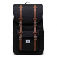 σακίδιο πλάτης herschel little america backpack χρώμα: μαύρο 100% πολυεστέρας
