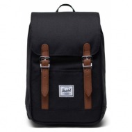 σακίδιο πλάτης herschel 11398-00001-os retreat mini backpack χρώμα: μαύρο 100% ανακυκλωμένος πολυεστ