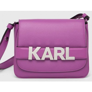 τσάντα karl lagerfeld χρώμα μοβ 76% ανακυκλωμένο δέρμα