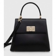δερμάτινη τσάντα furla 1927 χρώμα: μαύρο κύριο υλικό: 100% φυσικό δέρμα