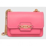 δερμάτινη τσάντα michael michael kors χρώμα: ροζ