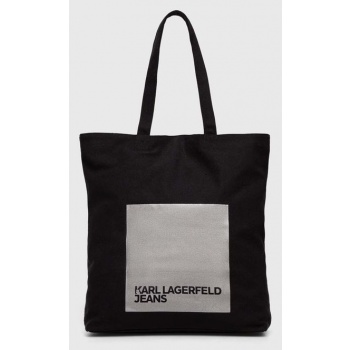 βαμβακερή τσάντα karl lagerfeld jeans χρώμα μαύρο 60%