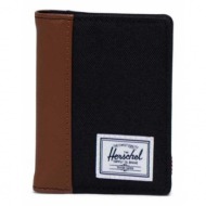 πορτοφόλι herschel gordon wallet χρώμα: μαύρο υφαντικό υλικό, vegan δέρμα