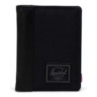 πορτοφόλι herschel 30067-05881-os gordon wallet χρώμα: μαύρο πολυεστέρας, vegan δέρμα