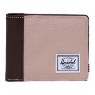 πορτοφόλι herschel hank wallet χρώμα: μπεζ συνθετικό ύφασμα, υφαντικό υλικό