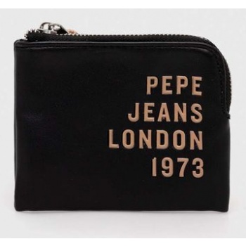 πορτοφόλι pepe jeans χρώμα μαύρο υλικό 1 100%