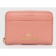 δερμάτινο πορτοφόλι michael michael kors γυναικεία, χρώμα: ροζ