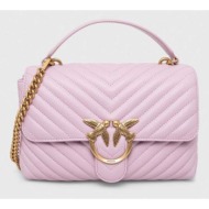 δερμάτινη τσάντα pinko χρώμα: μοβ κύριο υλικό: 100% δέρμα πρόβατου