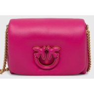 δερμάτινη τσάντα pinko χρώμα: ροζ φυσικό δέρμα