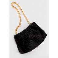 τσάντα coccinelle χρώμα: μαύρο υφαντικό υλικό, φυσικό δέρμα