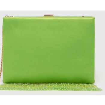 τσάντα pinko χρώμα πράσινο κύριο υλικό 100%