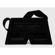τσάντα σουέτ karl lagerfeld χρώμα: μοβ 100% δέρμα βοοειδών