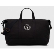 τσάντα polo ralph lauren χρώμα: μαύρο 100% βαμβάκι