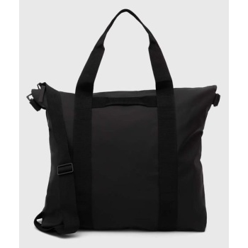 τσάντα rains 14150 tote bags χρώμα μαύρο κύριο υλικό 100%