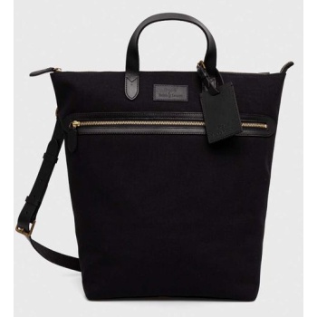 τσάντα polo ralph lauren χρώμα μαύρο φόδρα 100%