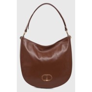 δερμάτινη τσάντα twinset χρώμα: καφέ κύριο υλικό: 100% φυσικό δέρμα
φόδρα: 100% βαμβάκι