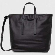 τσάντα marc o`polo χρώμα: μαύρο φόδρα: 100% βαμβάκι