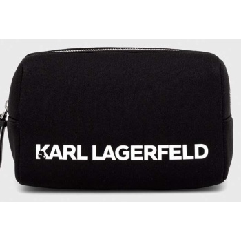τσάντα καλλυντικών karl lagerfeld χρώμα μαύρο 90% κόμμι