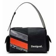 τσάντα desigual χρώμα: μαύρο 100% poliuretan
